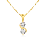 Two-Stone Swirl Lab Grown Diamond Pendant in Gold for Women
