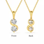 Elegant Two-Stone Swirl Lab Grown Diamond Pendant in 18K Gold for Women - Image 3