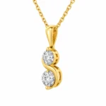 Elegant Two-Stone Swirl Lab Grown Diamond Pendant in 18K Gold for Women - Image 4