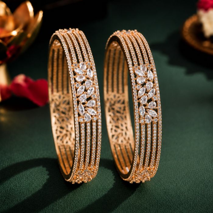 Petal Cascade Lab Grown Diamond Bangle | Certified Diamond Jewelry Petal Cascade Lab Grown Diamond Bangle featuring certified sparkling lab grown diamonds in an elegant floral-inspired cascading design.