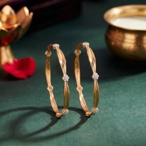 Harmony Twist Lab Grown Diamond Bangle for Women with Premium Twisted Lab Grown Diamond Design