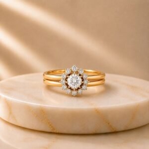Sunlit Promise Lab Grown Diamond Ring Stack with sparkling lab grown diamonds in elegant stackable bands for women