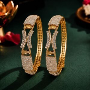 Architectural Nexus Lab Grown Diamond Bangle featuring certified sparkling lab grown diamonds in a contemporary geometric design.