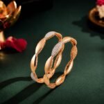 Sleek Alternating Lab Grown Diamond Bangle featuring certified sparkling lab grown diamonds in a modern alternating designer pattern.