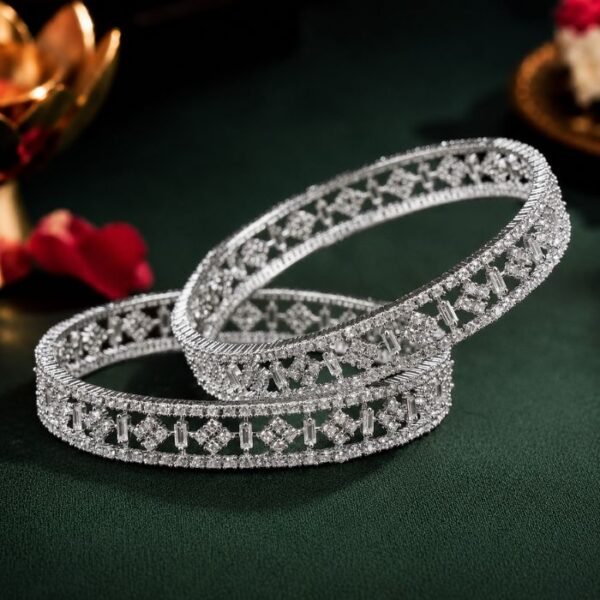 Heirloom Baguette Lab Grown Diamond Bangle featuring certified baguette-cut lab grown diamonds in a timeless luxury design.