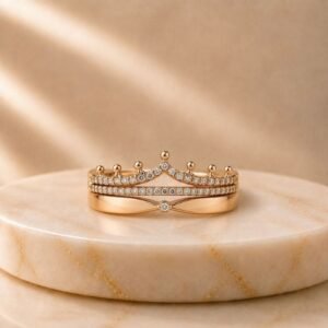 Queen Grace Lab Grown Diamond Ring Stack with sparkling lab grown diamonds in elegant stackable bands for women