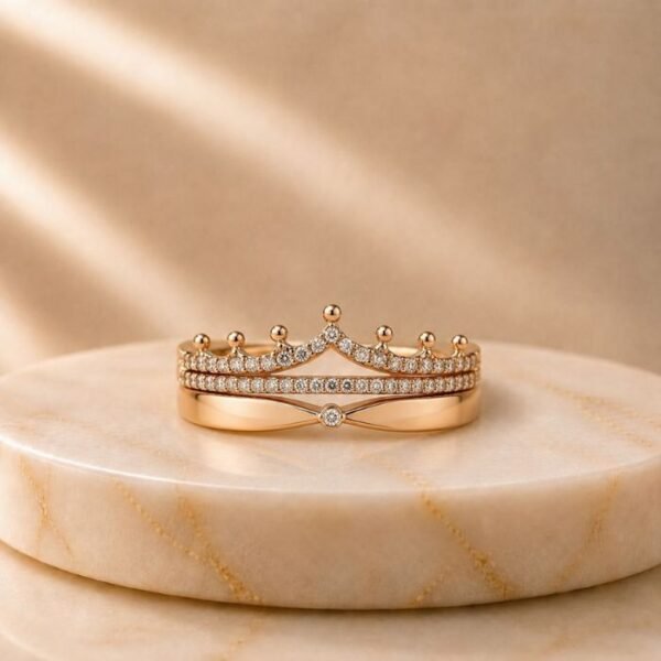 Queen Grace Lab Grown Diamond Ring Stack with sparkling lab grown diamonds in elegant stackable bands for women