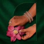 Floral Motif Lab Grown Diamond Bangle with brilliant CVD diamonds for women