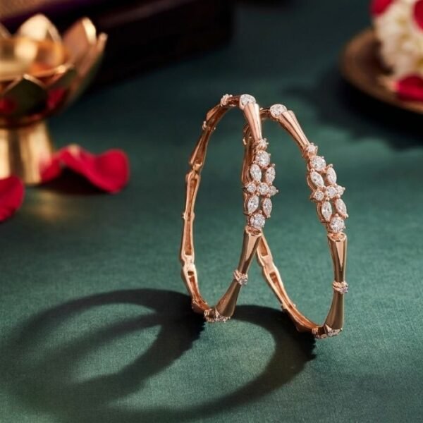 Vienna Floret Lab Grown Diamond Bangle for Women with Elegant Floral Lab Grown Diamond Design
