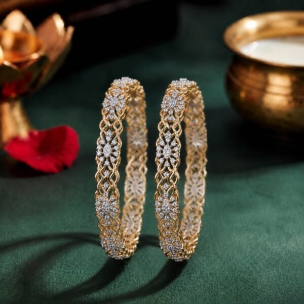 Petal Prong Lab Grown Diamond Bangle featuring premium CVD diamonds for women
