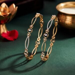 Orbit Elegance Lab Grown Diamond Bangle shown from front view, side view, top view, and angled perspective with brilliant sparkling diamonds