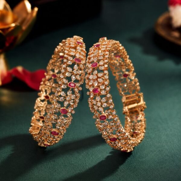 Crimson Sovereign Lab Grown Diamond Bangle featuring certified sparkling lab grown diamonds with an elegant luxury design for women.