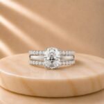 Luna Oval Lab Grown Diamond Ring Stack with brilliant oval-cut lab grown diamonds in elegant stackable bands for women