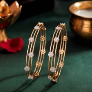 Tripetal Prong Lab Grown Diamond Bangle featuring premium CVD diamonds for women