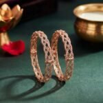 Intertwined Lab Grown Diamond Bangle displayed from front view, side view, top view, and angled perspective showcasing its elegant twisted band design and sparkling lab grown diamonds