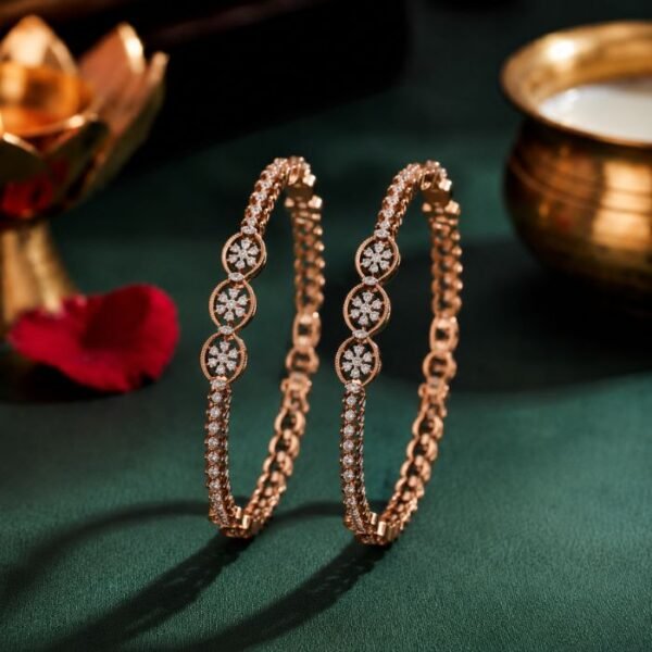 Flora Lab Grown Diamond Bangle featuring premium floral CVD diamonds for women