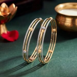 Aurora Trellis 14K Gold Bangle luxury women bracelet elegant designer gold jewelry