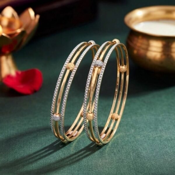 Aurora Trellis 14K Gold Bangle luxury women bracelet elegant designer gold jewelry