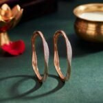 Twist Profile Lab Grown Diamond Bangle displayed from front view, side view, top view, and angled perspective with sparkling lab grown diamonds.