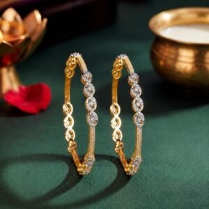 Oval Cluster Lab Grown Diamond Bangle displayed from front view, side view, top view, and angled perspective with brilliant lab grown diamonds.