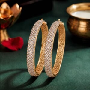 Shimmering Mesh Lab Grown Diamond Bangle featuring premium CVD diamonds displayed from front view, side view, top view, and angled perspective.