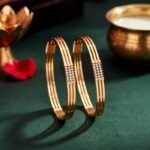 Triple Track Lab Grown Diamond Bangle displayed from front view, side view, top view, and angled perspective with sparkling lab grown diamonds.