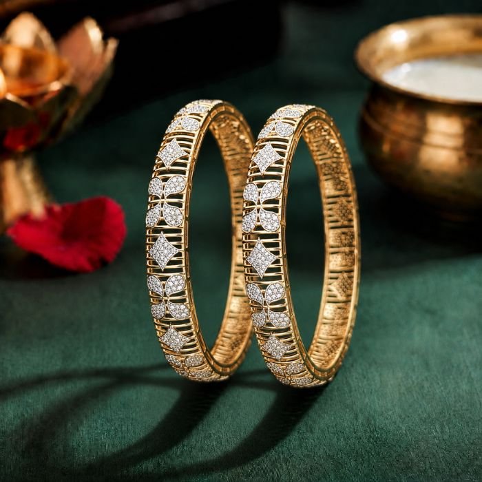 Prism Lab Grown Diamond Bangle Prism Lab Grown Diamond Bangle featuring premium CVD diamonds displayed from front view, side view, top view, and angled perspective.