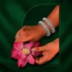 Prisma Three Row Lab Grown Diamond Bangle featuring premium CVD diamonds displayed from front view, side view, top view, and angled perspective.