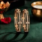 T-Bar Spacer Lab Grown Diamond Bangle featuring premium CVD diamonds displayed from front view, side view, top view, and angled perspective.