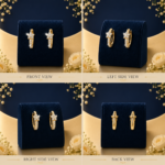 Floral Spark Lab-Grown Diamond Hoop Earrings in Gold - Image 2