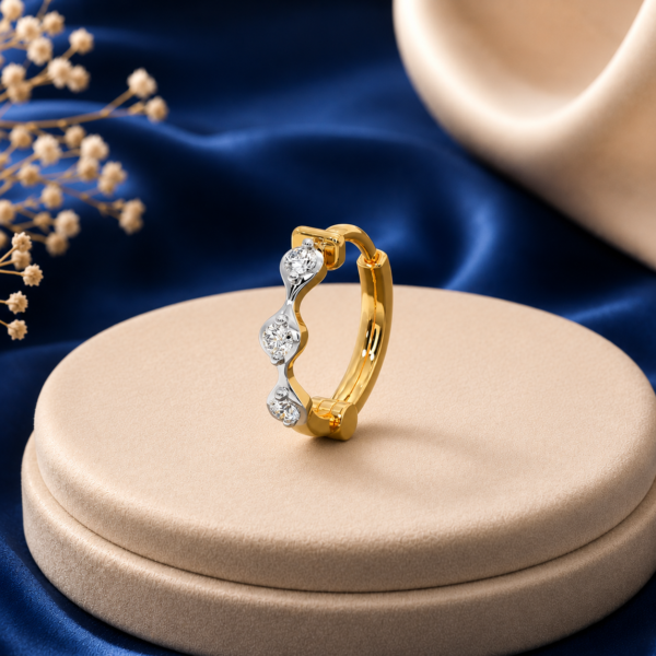 Lab grown diamond nose rings with elegant sparkle