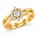 Flower Halo Lab Grown Diamond Ring | Double Band 18K Gold - Image 2