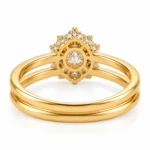 Flower Halo Lab Grown Diamond Ring | Double Band 18K Gold - Image 3