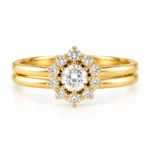 Flower Halo Lab Grown Diamond Ring featuring a floral-inspired halo design with sparkling lab grown diamonds.
