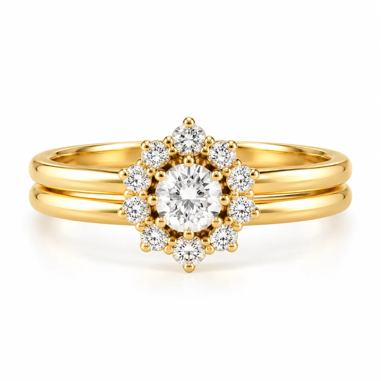 Flower Halo Lab Grown Diamond Ring (6) Flower Halo Lab Grown Diamond Ring featuring a floral-inspired halo design with sparkling lab grown diamonds.