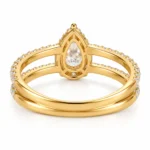 Pear Shape Lab Grown Diamond Halo Engagement Ring | 18K Gold ring - Image 3
