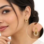 Elegant Circle Loop Lab Grown Diamond Stud Earrings for Women – 18k Gold - Image 4