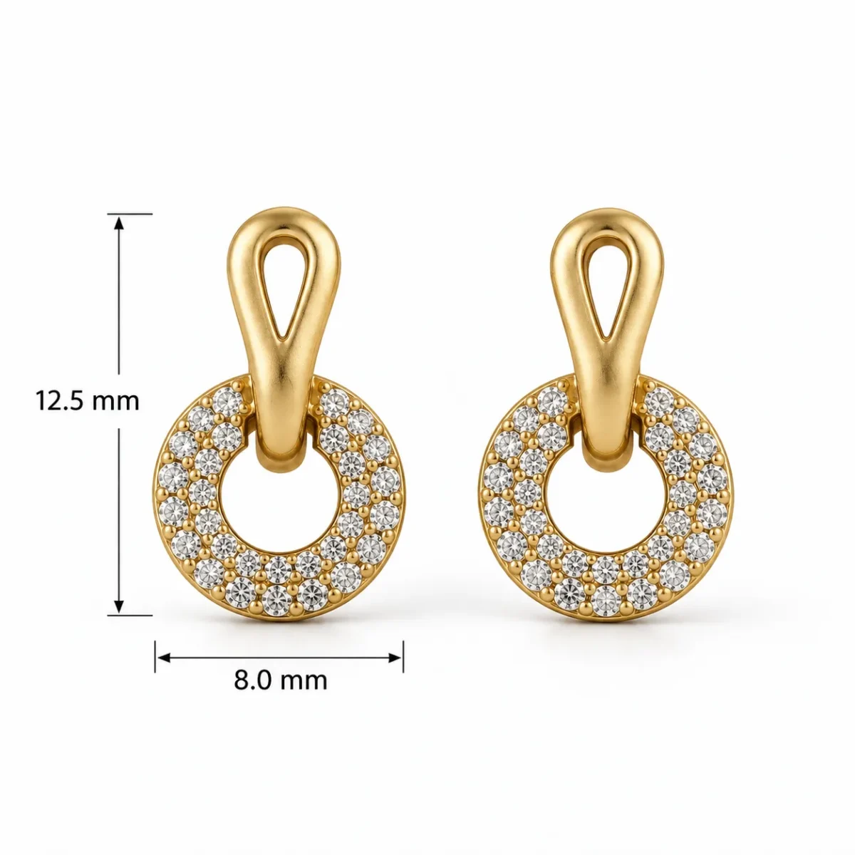Elegant Circle Loop Lab Grown Diamond Stud Earrings for Women – 18k Gold - Image 3