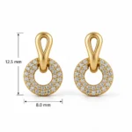 Elegant Circle Loop Lab Grown Diamond Stud Earrings for Women – 18k Gold - Image 3