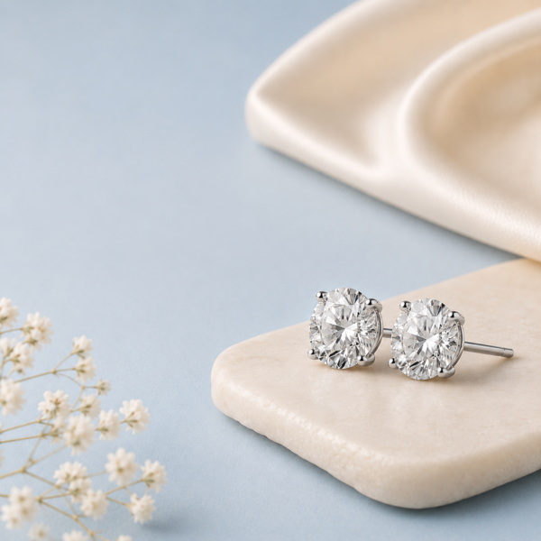 Lab grown diamond earstuds featuring IGI certified sparkling diamond earrings for daily wear, gifting, and sustainable luxury jewelry