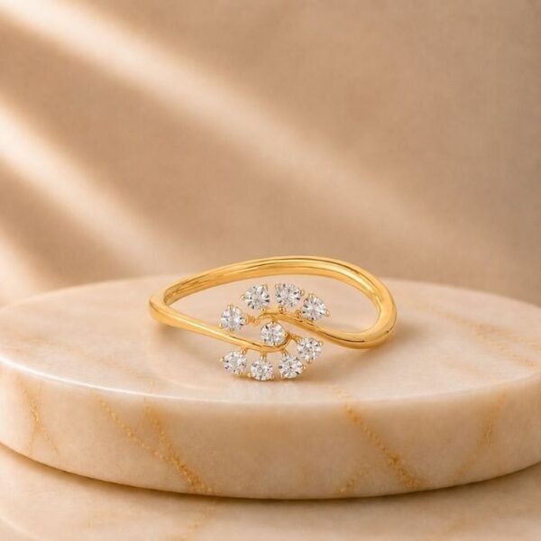 Lush Vine Lab Grown Diamond Ring displayed from front view, side view, top view, and angled perspective featuring a nature-inspired vine design with sparkling lab grown diamonds.