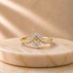 Tiara Grace Lab Grown Diamond Ring displayed from front view, side view, top view, and angled perspective featuring a royal crown-inspired design with brilliant lab grown diamonds.