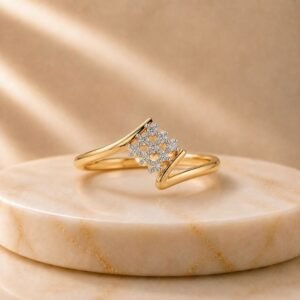 Sparkling Snow Lab Grown Diamond Ring showing front view, side view, top view and angled perspective on white background.