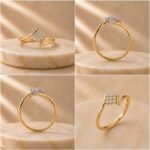 Sparkling Snow Lab Grown Diamond Ring showing front view, side view, top view and angled perspective on white background.