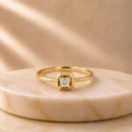 Prisma Lab Grown Diamond Ring displayed from front view, side view, top view, and angled perspective featuring brilliant lab grown diamonds and an elegant modern design.