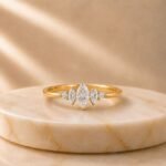Stella Marquise Lab Grown Diamond Ring displayed from front view, side view, top view, and angled perspective featuring a brilliant marquise-cut lab grown diamond.