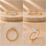 Stella Marquise Lab Grown Diamond Ring displayed from front view, side view, top view, and angled perspective featuring a brilliant marquise-cut lab grown diamond.