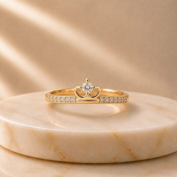 Royal Heart Lab Grown Diamond Ring displayed from front view, side view, top view, and angled perspective featuring a brilliant heart-cut lab grown diamond.