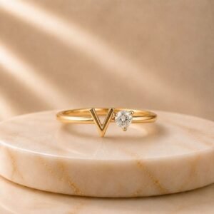 Viora Solitaire Lab Grown Diamond Ring featuring a brilliant solitaire diamond displayed from front view, side view, top view, and angled perspective.