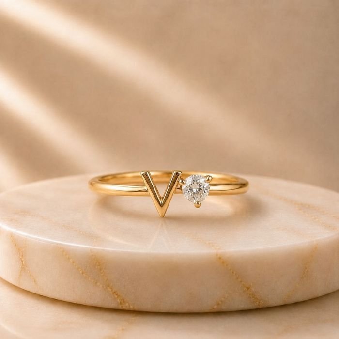 Viora Solitaire Lab Grown Diamond Ring Viora Solitaire Lab Grown Diamond Ring featuring a brilliant solitaire diamond displayed from front view, side view, top view, and angled perspective.